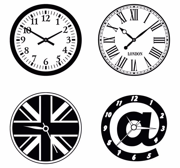 Geek coasters with clock design elements - TenStickers
