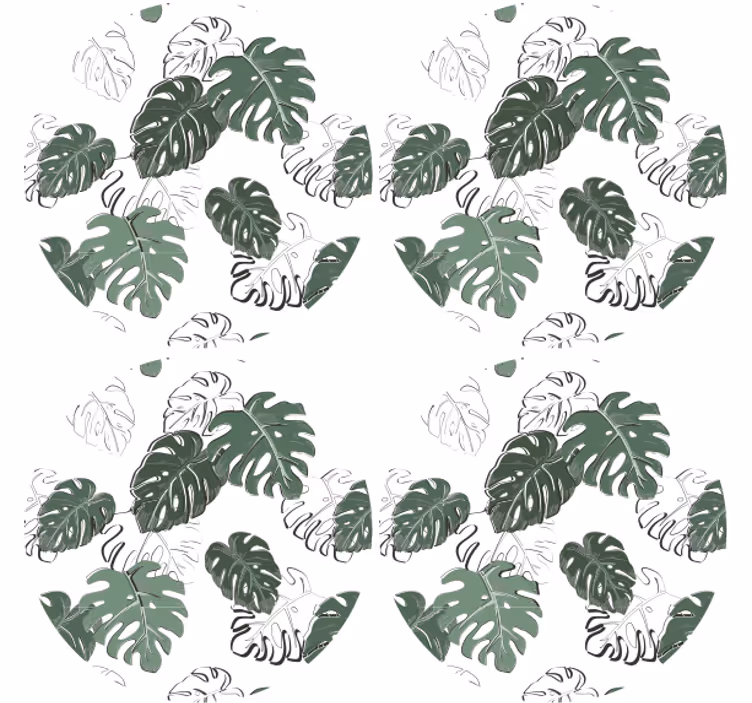 Texture coasters leaf print design - TenStickers
