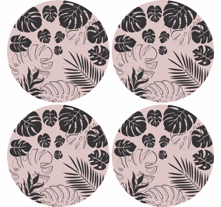 Texture coasters monstera leaf design - TenStickers
