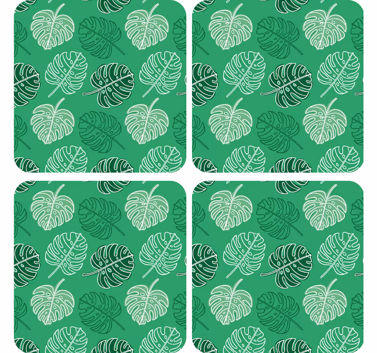 Texture coasters with leafy patterned surface - TenStickers