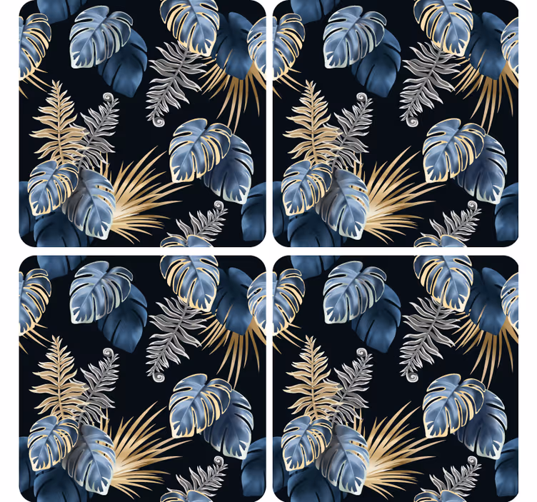 Texture coasters lush tropical foliage design - TenStickers