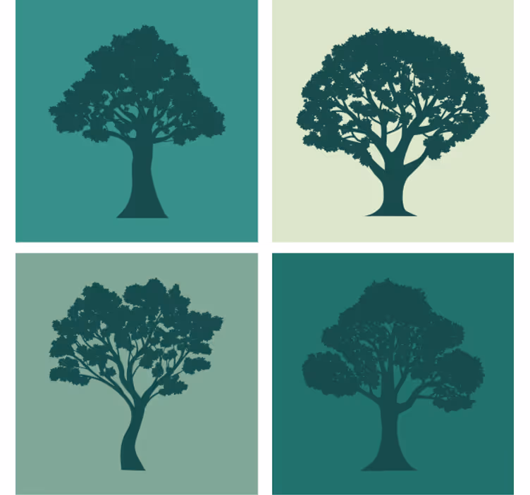 Texture coasters silhouette trees collection - TenStickers