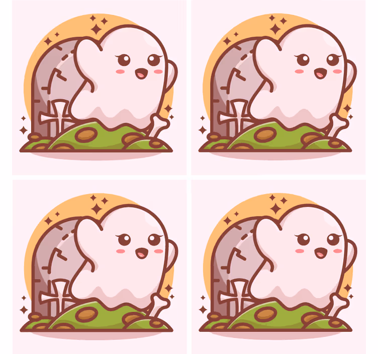 Halloween coaster with cheerful ghost design - TenStickers