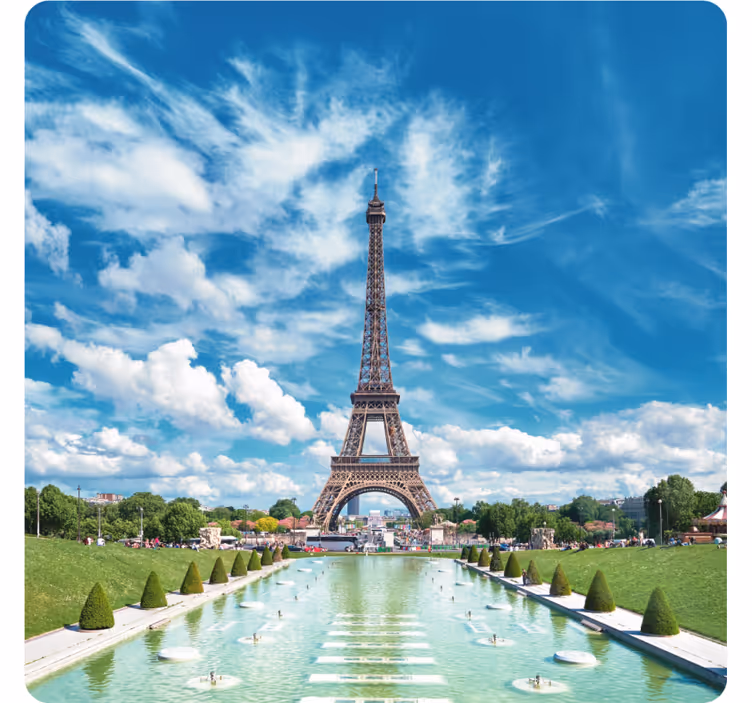 Modern coasters eiffel tower scene - TenStickers
