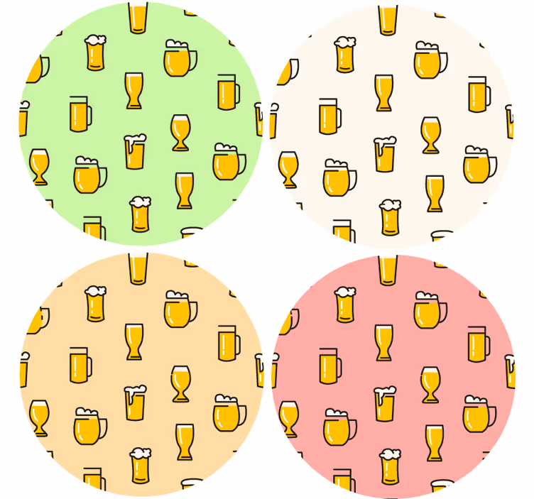 Beer pattern vinyl coasters - TenStickers