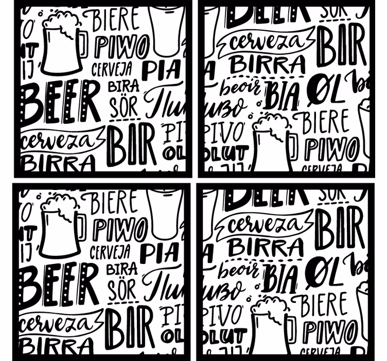 Beer mats with varied beer terminology - TenStickers
