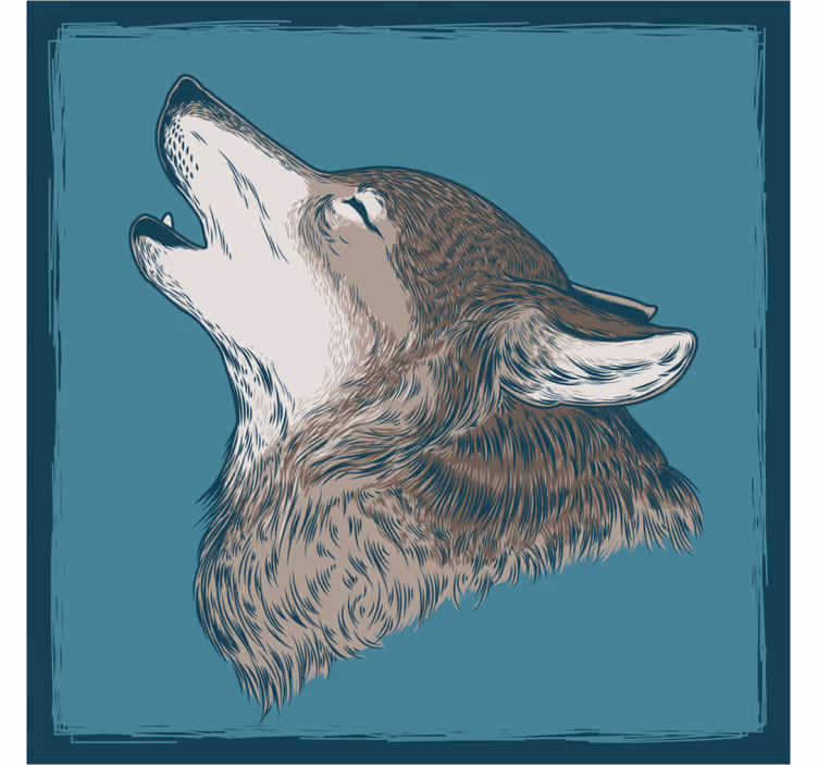 Geek coasters howling wolf design - TenStickers