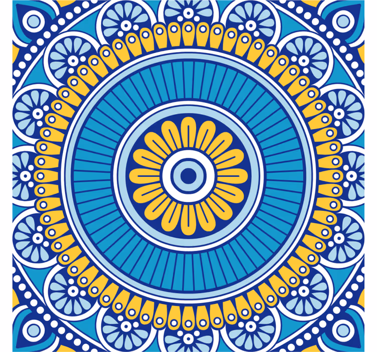 Texture coasters with geometric floral design - TenStickers