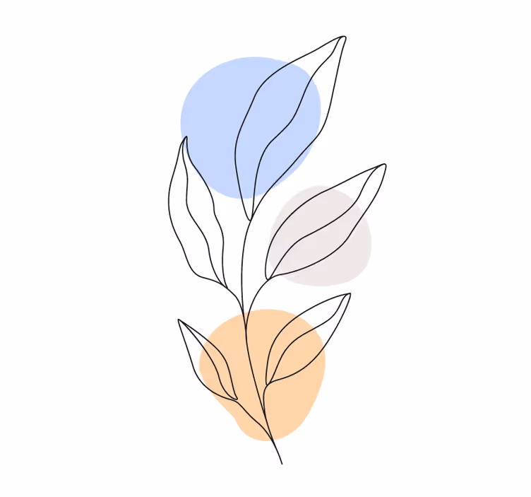 Modern coasters abstract botanical line art - TenStickers