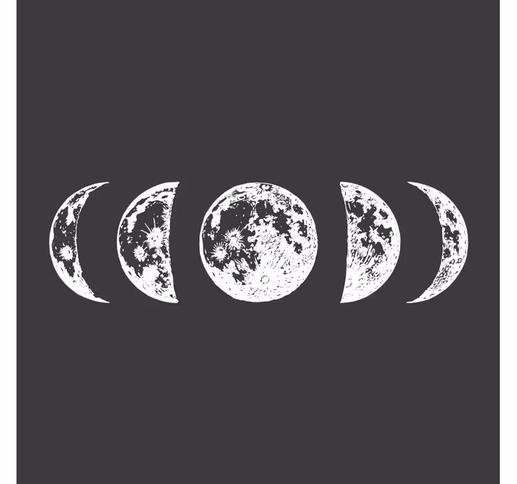 Texture coasters lunar phases design - TenStickers