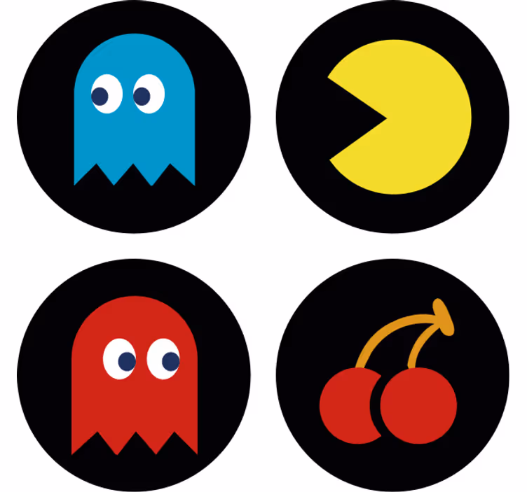 Geek coasters colorful vintage icons - TenStickers