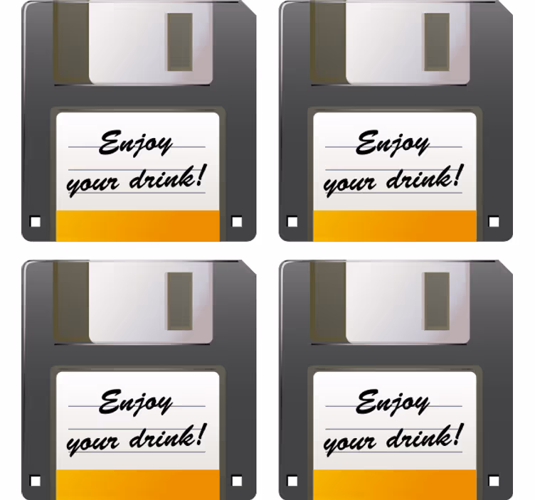 Texture coasters floppy disk drink reminder - TenStickers