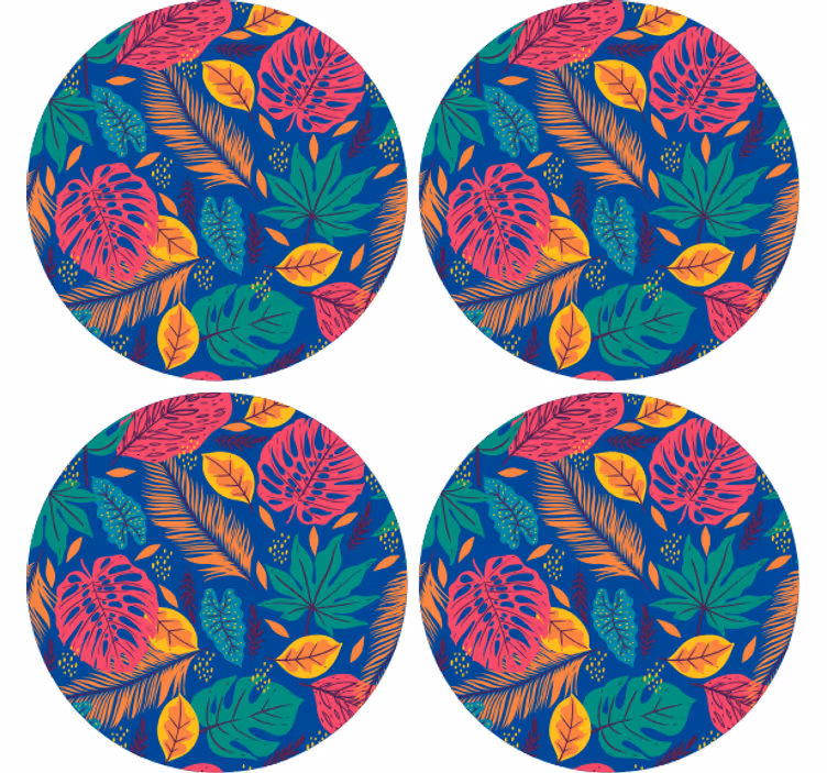 Texture coasters tropical leaf print - TenStickers