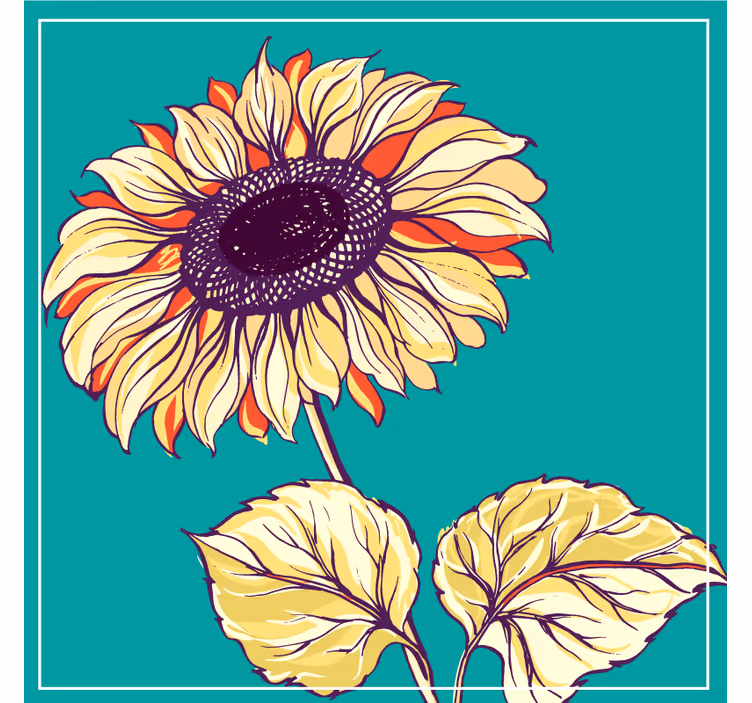 Beer mats with lively sunflower design - TenStickers
