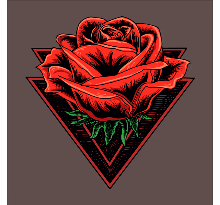 Geek coasters red rose design - TenStickers