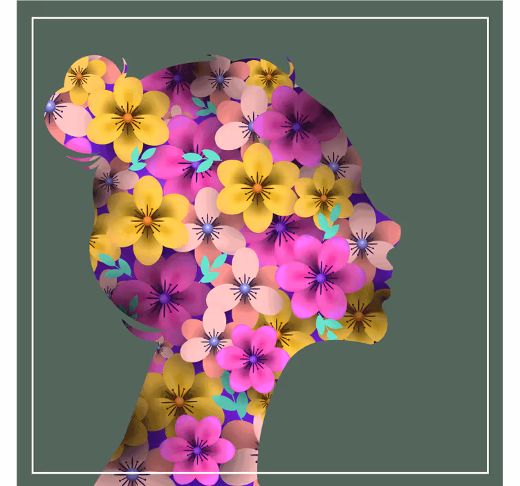 Modern coasters floral silhouette design - TenStickers