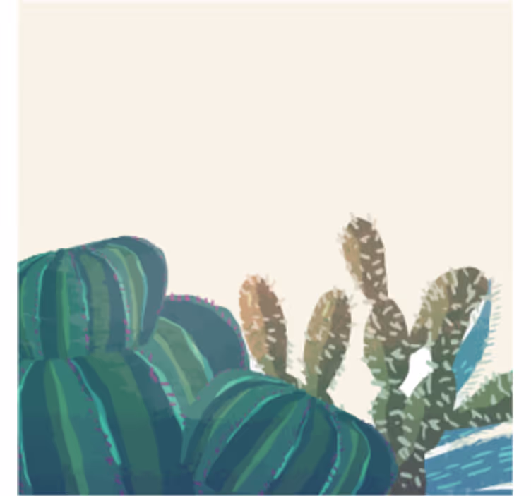 Texture coasters cacti arrangement with texture - TenStickers