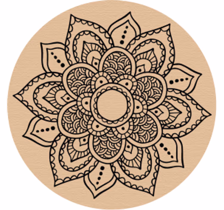 Texture coasters with detailed floral design - TenStickers