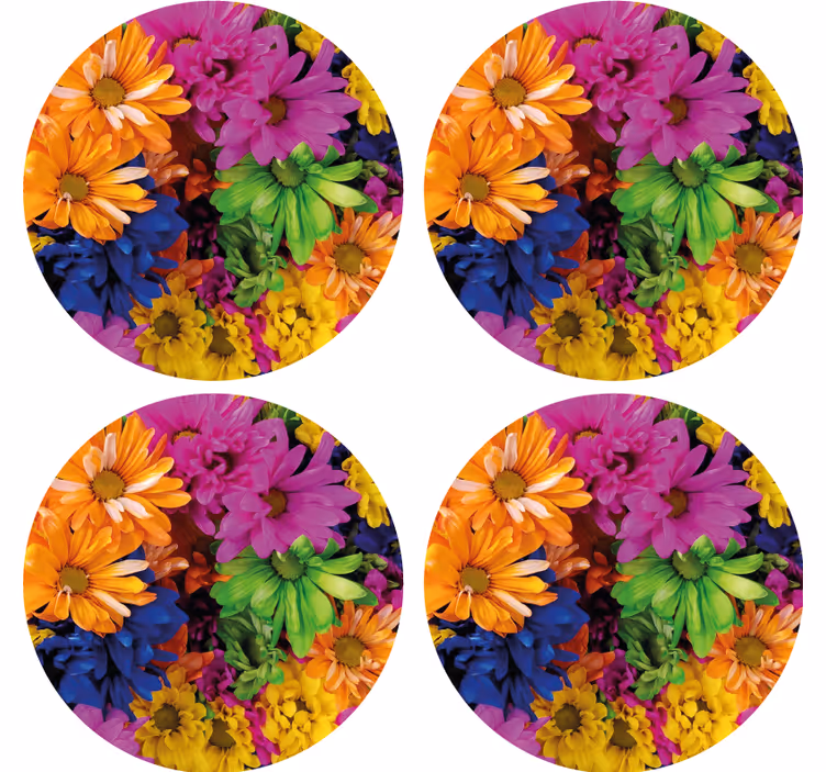 Modern coasters vibrant botanical design - TenStickers