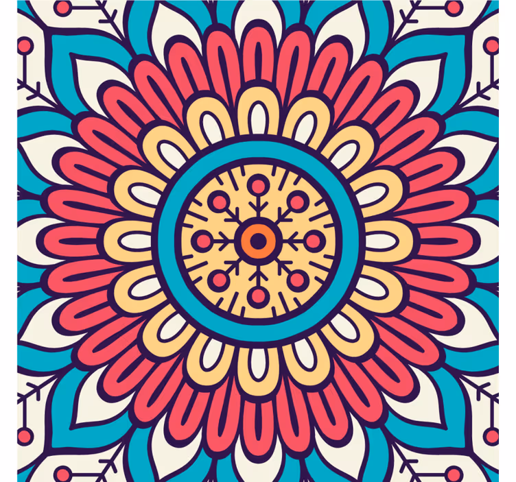 Texture coasters circular floral design - TenStickers