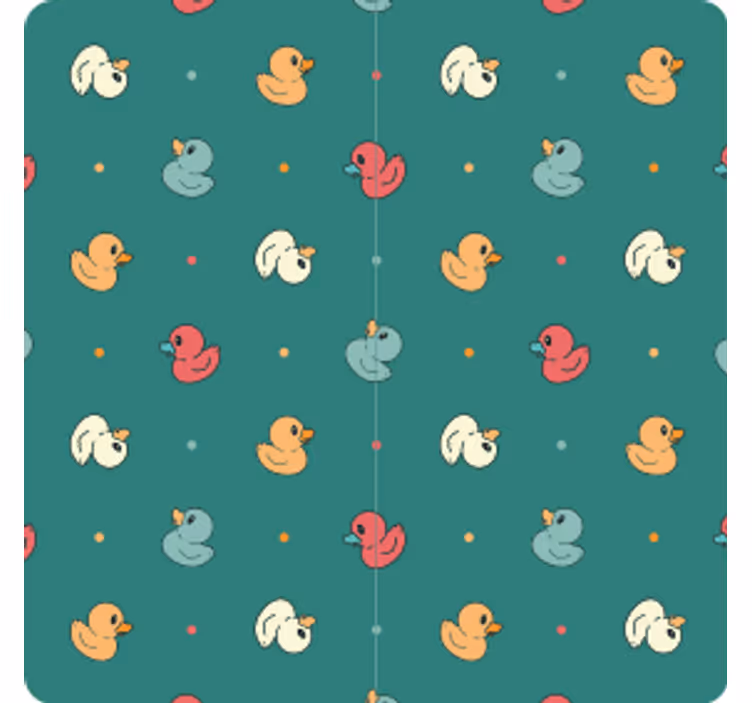 Whimsical duck pattern beer mats - TenStickers