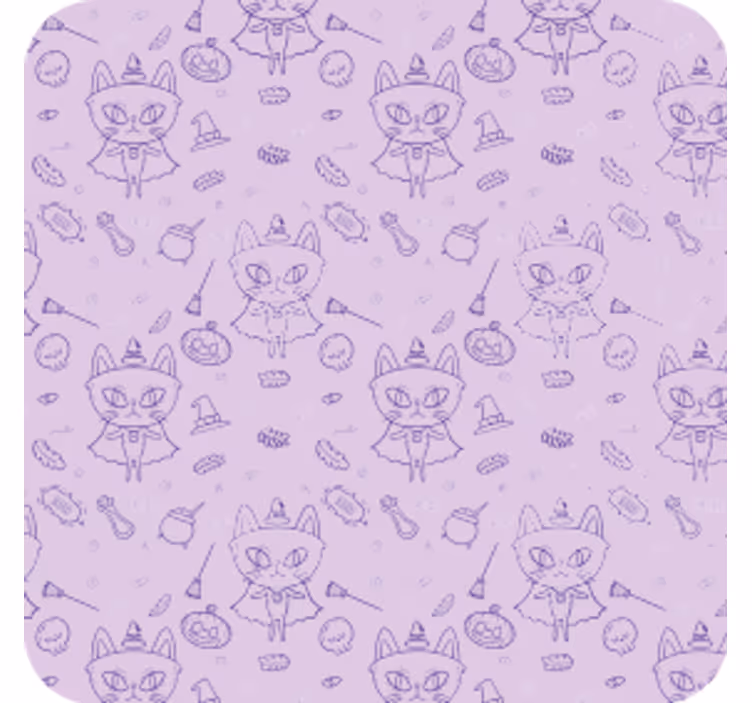 Halloween coaster with playful cat designs - TenStickers