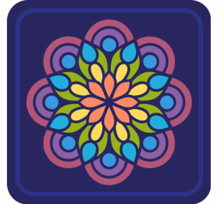 Texture coasters with vibrant floral design - TenStickers