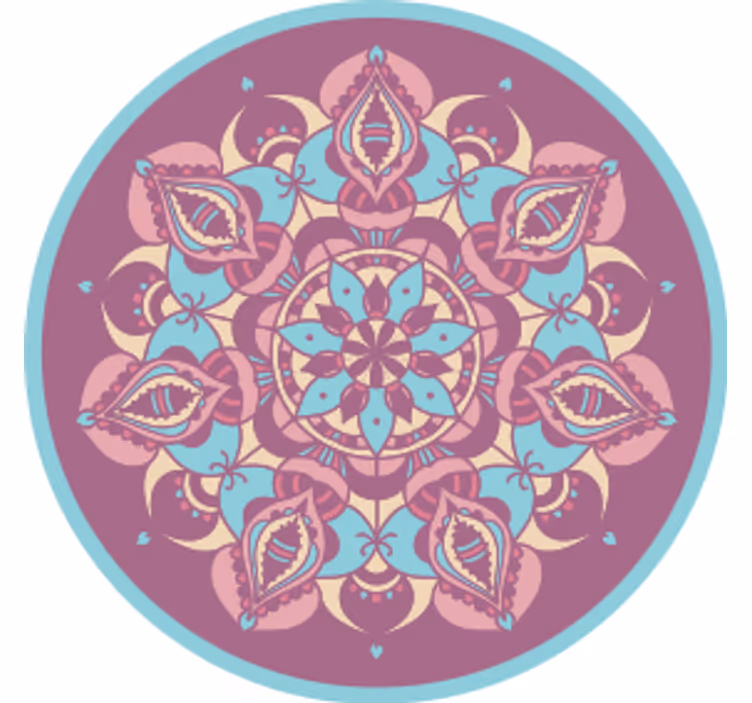 Modern coasters with intricate floral mandala design - TenStickers