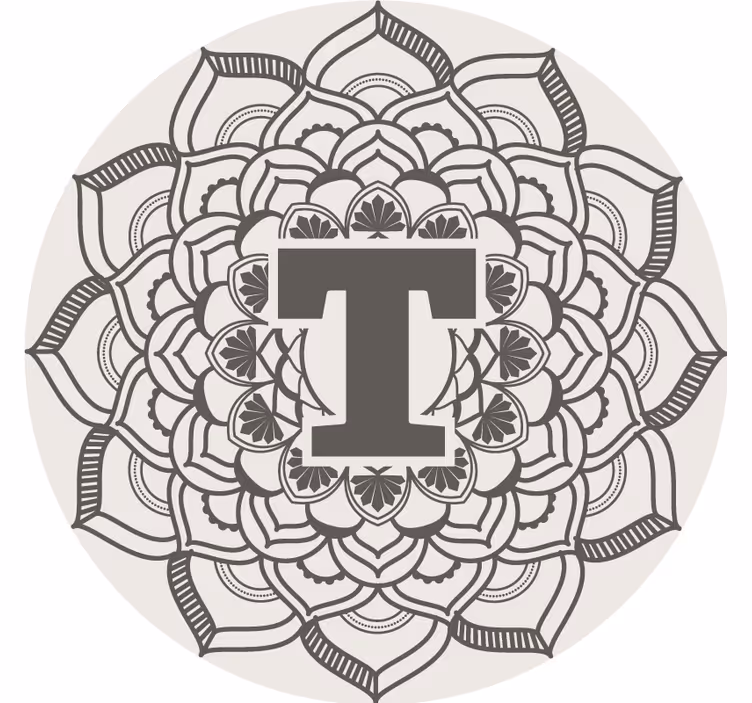 Beer mats floral monogram decoration - TenStickers