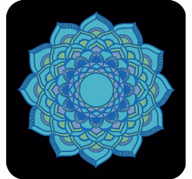 Texture coasters intricate blue floral design - TenStickers