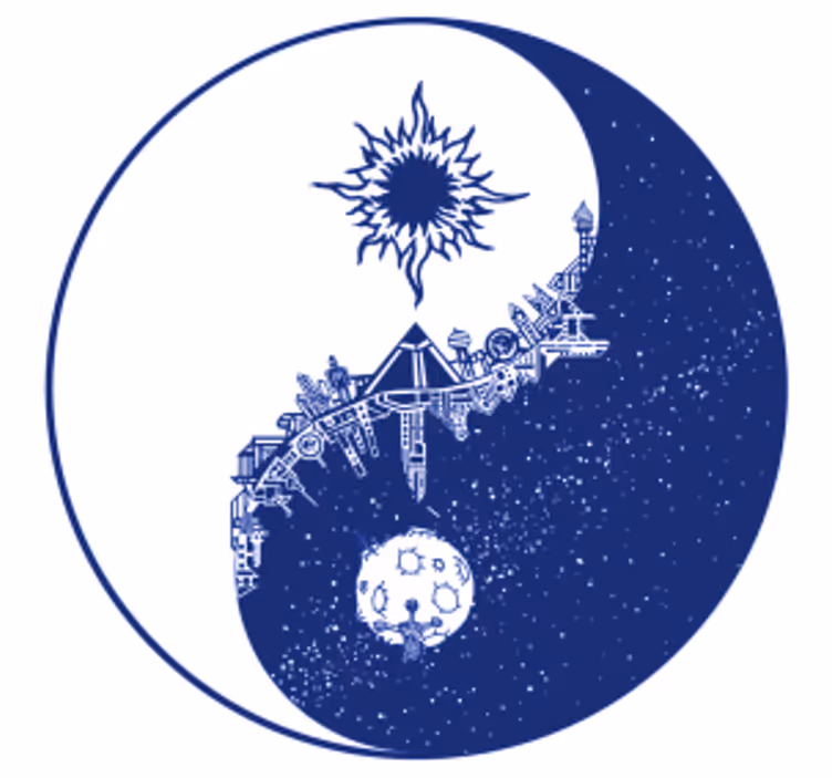 Beer mats celestial cosmic scene design - TenStickers