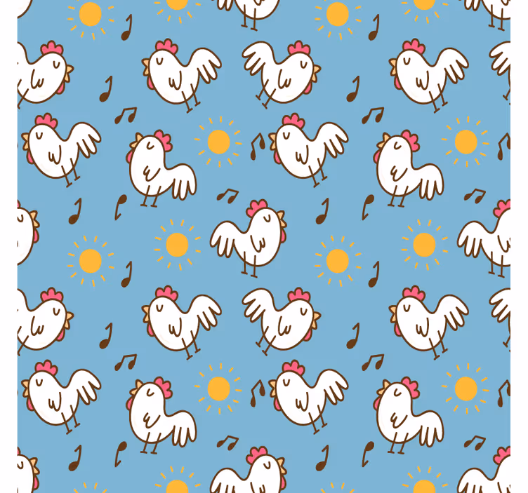 Modern coasters with joyful chickens and sun - TenStickers