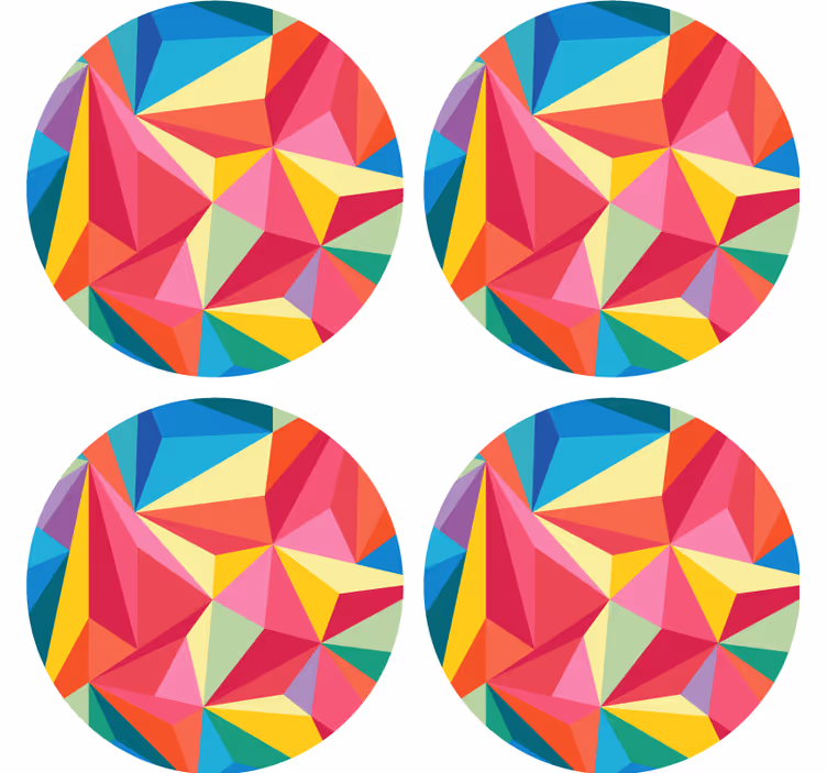 Texture coasters with lively geometric designs - TenStickers