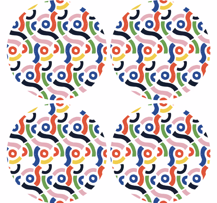 Texture coasters colorful abstract designs - TenStickers