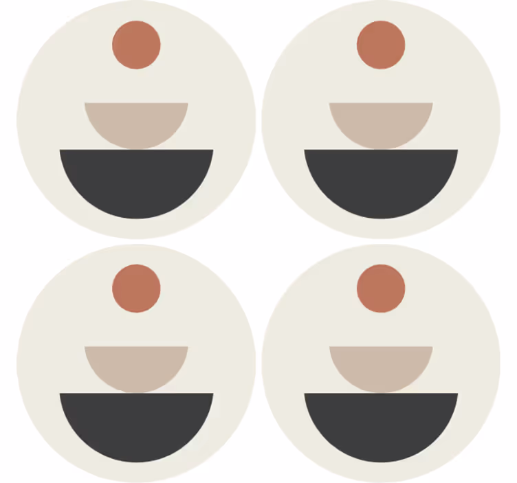 Geek coasters with layered circular designs - TenStickers