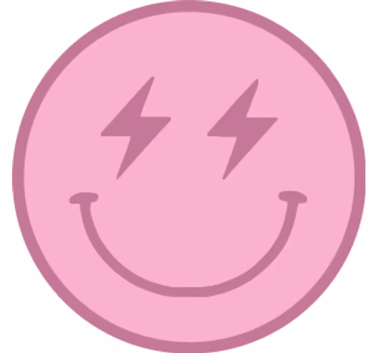Geek coasters playful pink smiley emblem - TenStickers