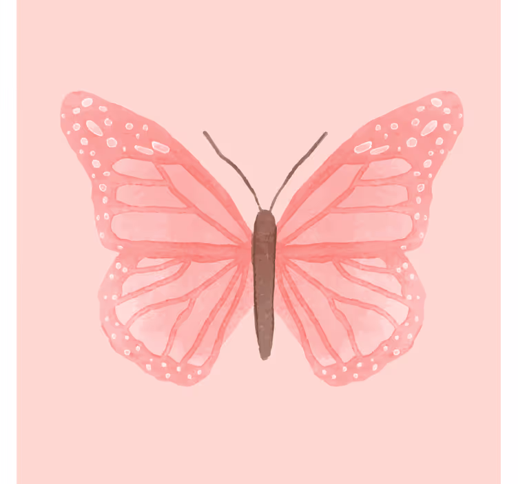 Vintage coasters pink butterfly artwork - TenStickers