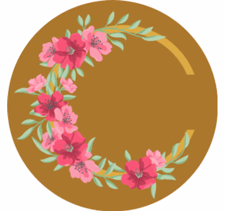 Beer mats floral circular design - TenStickers