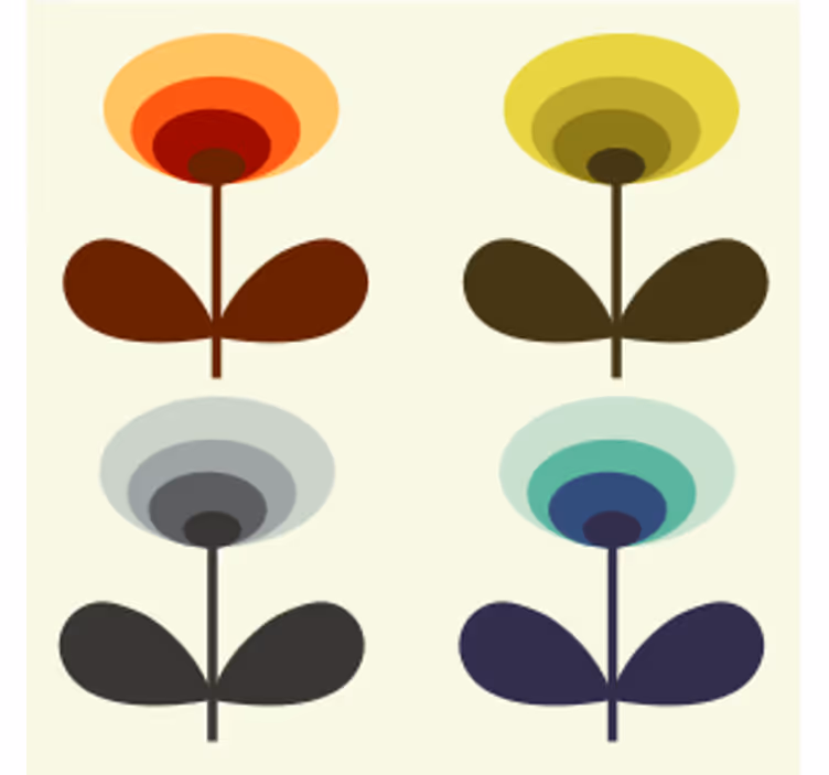 70's flowers design vintage coasters - TenStickers