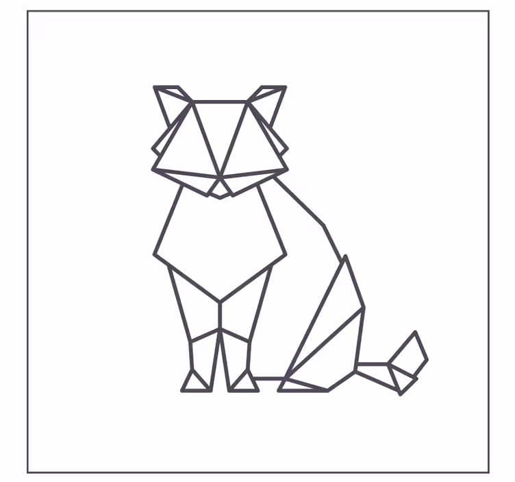Geek coasters geometric cat shape - TenStickers