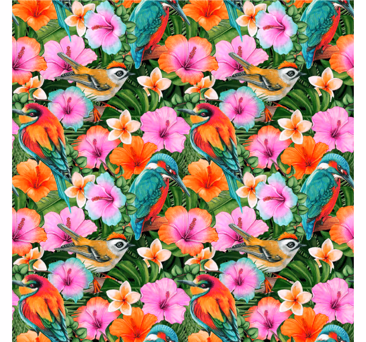 Modern coasters tropical birds floral design - TenStickers