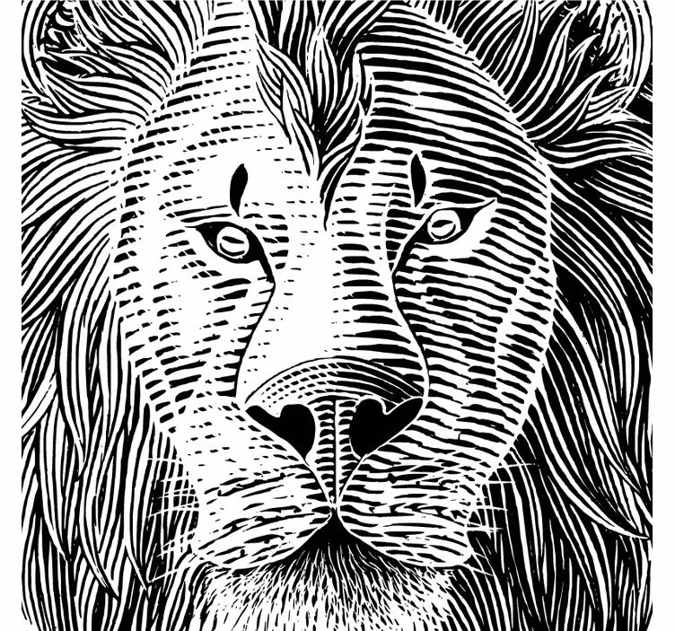 Geek coasters with detailed lion illustration - TenStickers