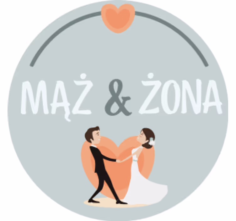 Wedding coasters bride and groom heart design - TenStickers