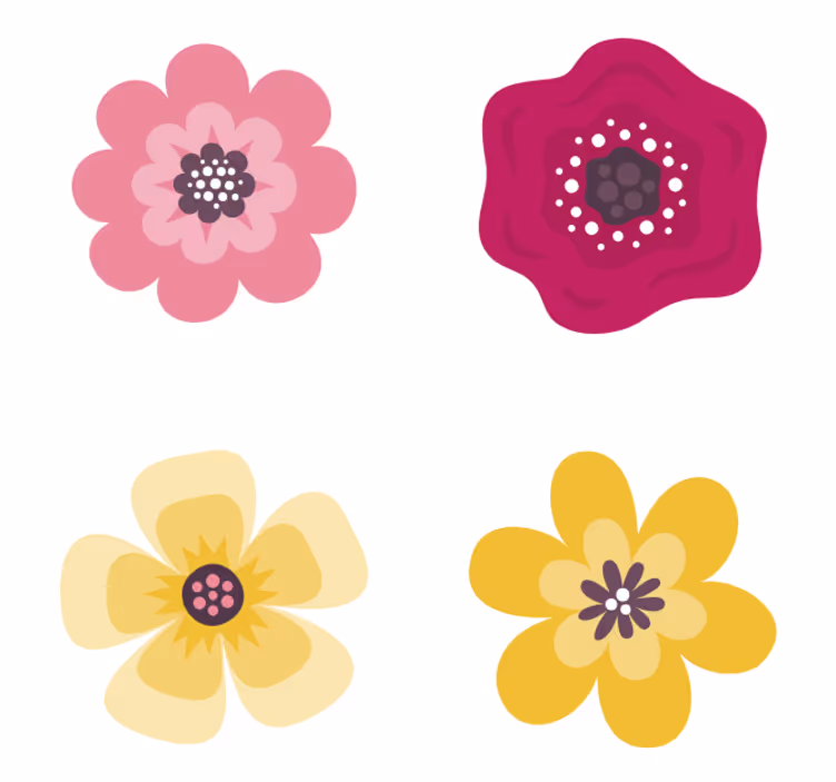 Geek coasters with lively floral designs - TenStickers
