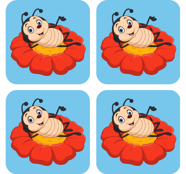 Geek coasters with joyful insect design - TenStickers