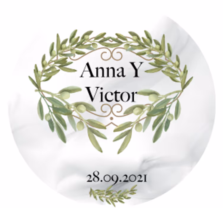 Wedding coasters with olive wreath design - TenStickers