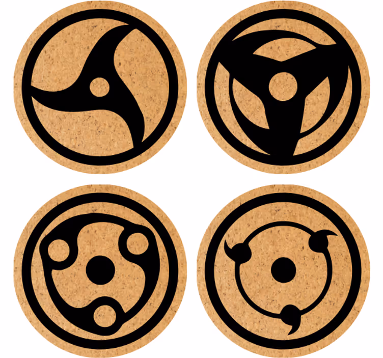 Geek coasters with abstract circular designs - TenStickers