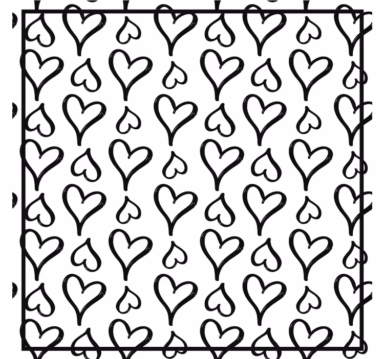 Modern coasters with heart pattern motif - TenStickers