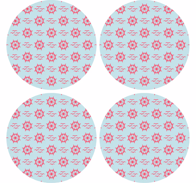 Geek coasters nautical wheel design - TenStickers