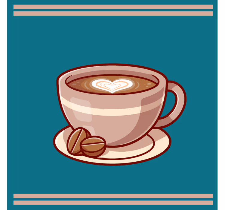 Modern coasters coffee mug with heart - TenStickers